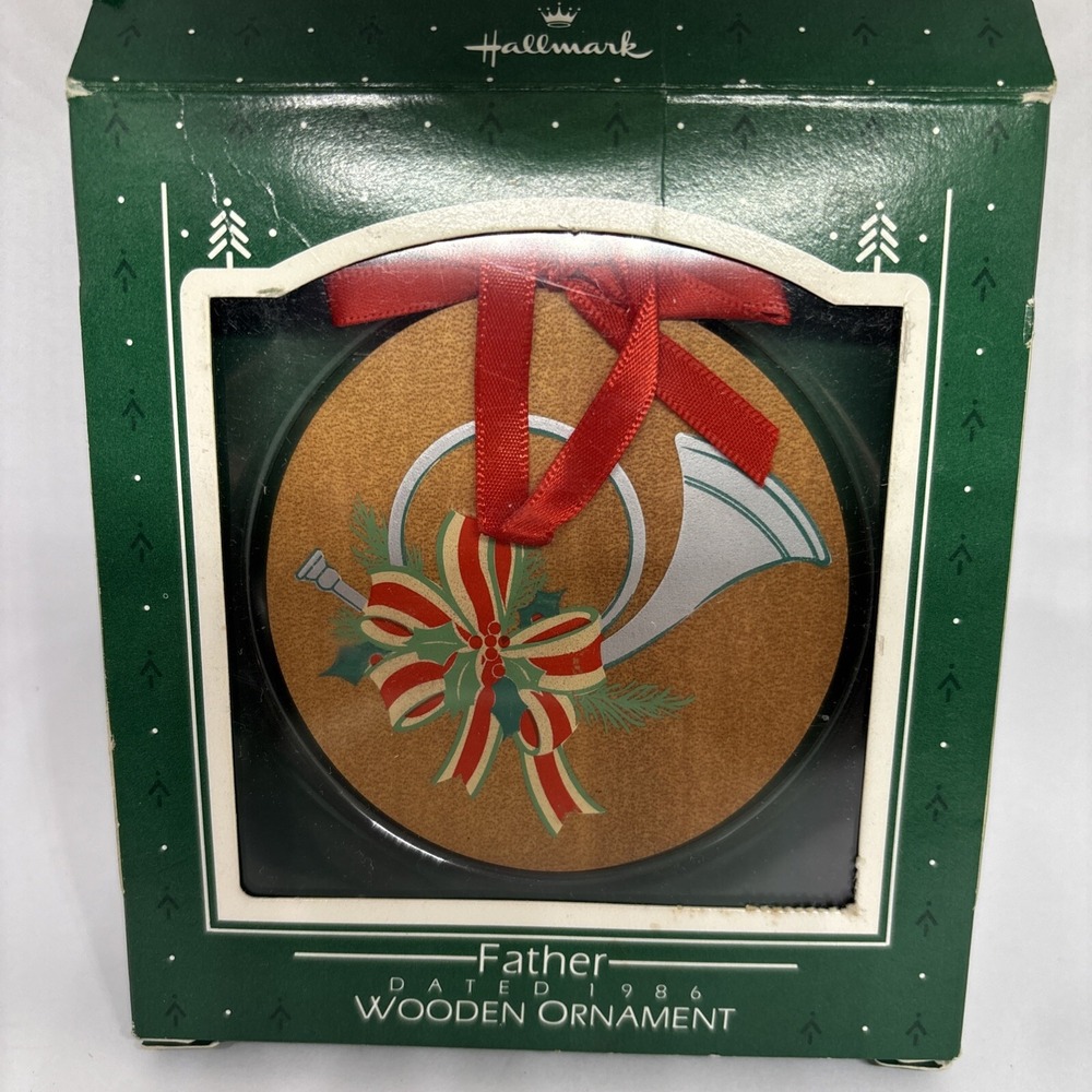 Hallmark Father Wooden Christmas Ornament 1986